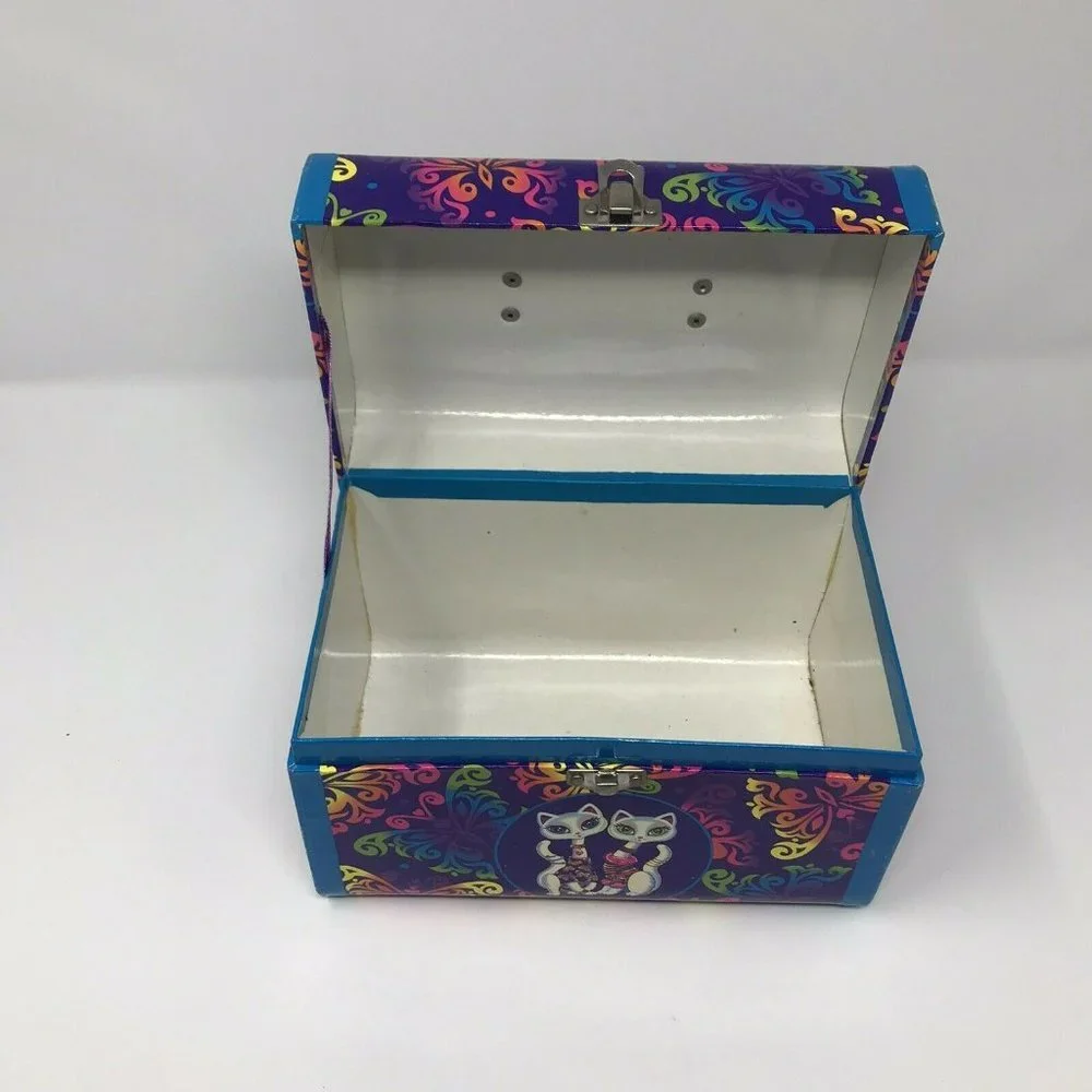Vintage 1990s Lisa Frank Siamese Cats Roxie and Rollie Latch Storage Lunch Box